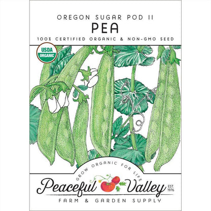 Oregon Sugar Pod Pea Seeds (Organic) Peaceful Valley