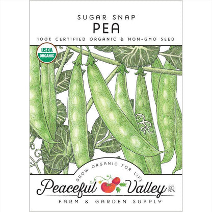 Sugar Snap Pea Seeds (Organic) Peaceful Valley