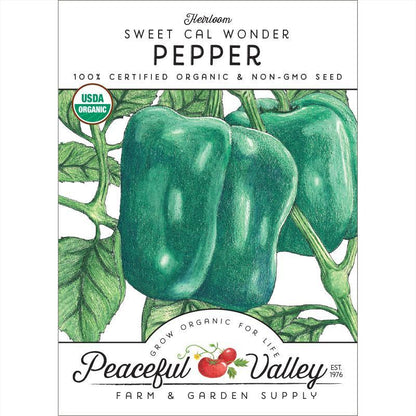 Cal Wonder Sweet Pepper Seeds (Organic) Peaceful Valley