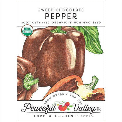 Chocolate Sweet Pepper Seeds (Organic) Peaceful Valley