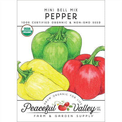 Mini Bell Mix Sweet Pepper Seeds (Organic) Peaceful Valley