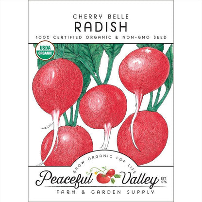 Cherry Belle Radish Seeds (Organic) Peaceful Valley