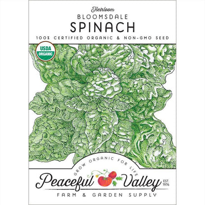 Bloomsdale Spinach Seeds (Organic) Peaceful Valley