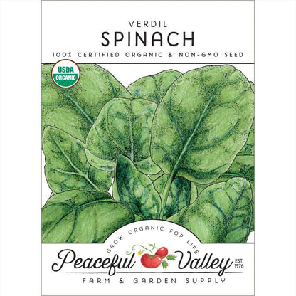 Verdil Spinach Seeds (Organic) Peaceful Valley