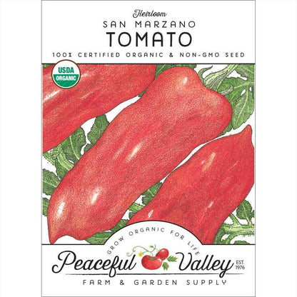 San Marzano Tomato Seeds (Organic) Peaceful Valley