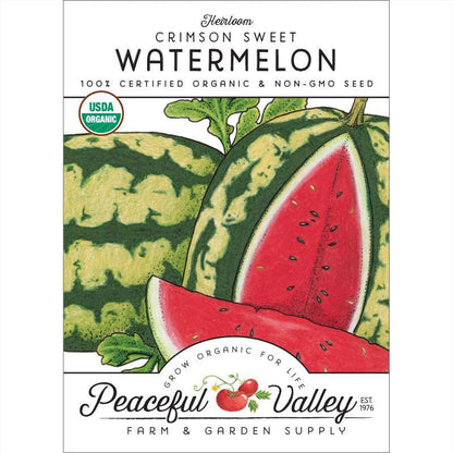 Crimson Sweet Watermelon Seeds (Organic) Peaceful Valley