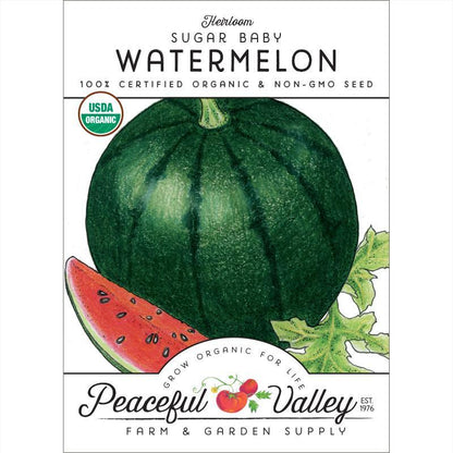 Sugar Baby Watermelon Seeds (Organic) Peaceful Valley