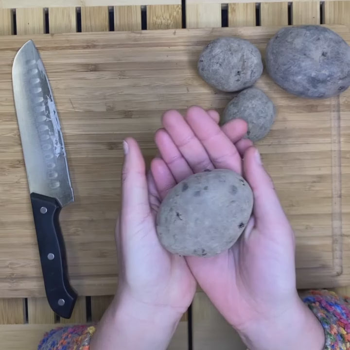 Purple Majesty Potato chopping video