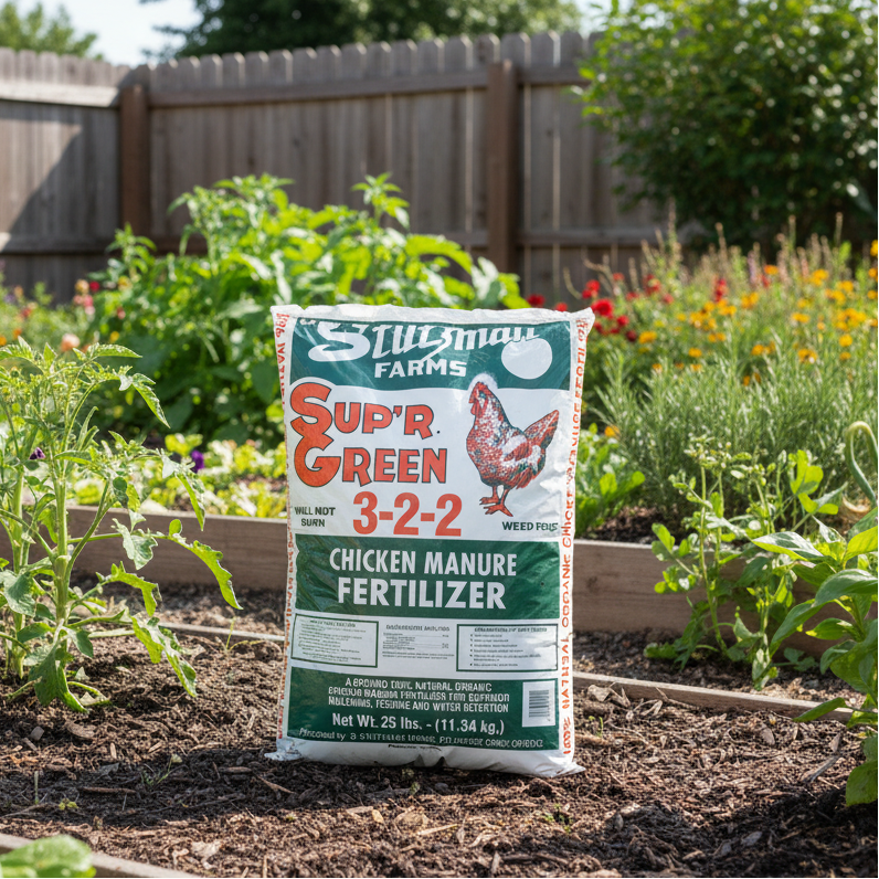 Sup'R Green Organic Chicken Manure (Composted) (25 lb) Sup'R Green