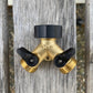 Two-way Brass Garden Hose Splitter The Celtic Farm