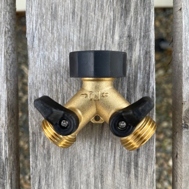 Two-way Brass Garden Hose Splitter The Celtic Farm