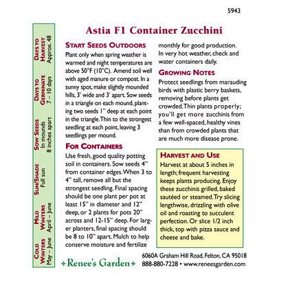 renee's garden astia container zucchini seeds Renee's Garden Container Zucchini Astia Seeds