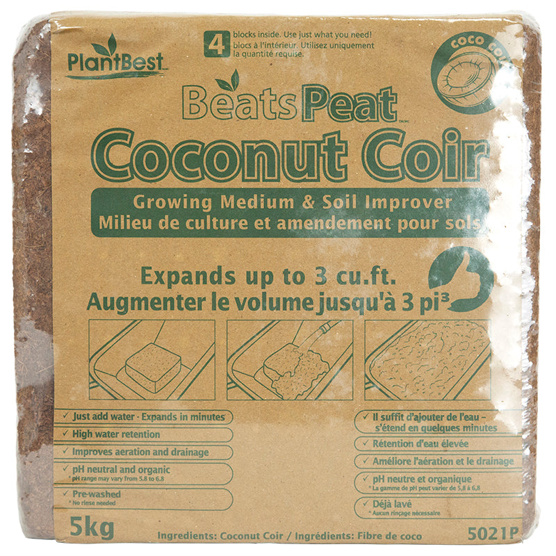 Beats Peat (3 Cubic Foot Brick) Retains water Coco coir Beats Peat (3 Cu Ft Brick) Growing
