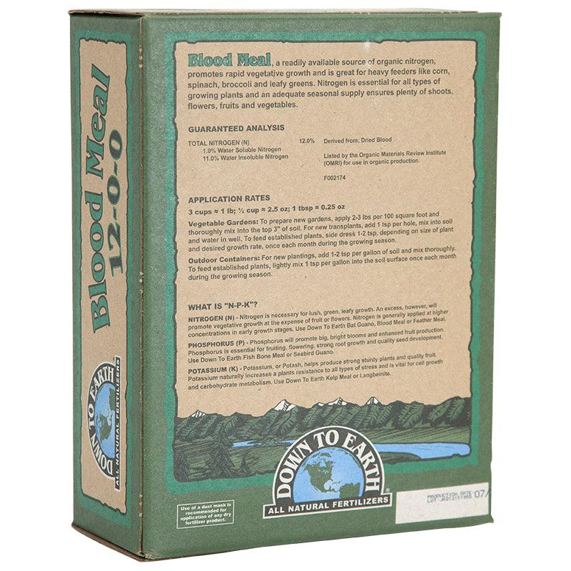 b12 plant fertilizer Down To Earth Blood Meal 12-0-0 4 lbs