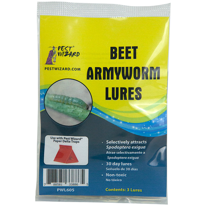 Pest Wizard Beet Armyworm Lure 3-Pack package front on white background.