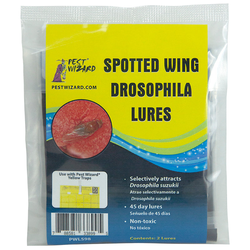 Pest Wizard Spotted Wing Drosophila Lures 2-Pack package front on a white background.