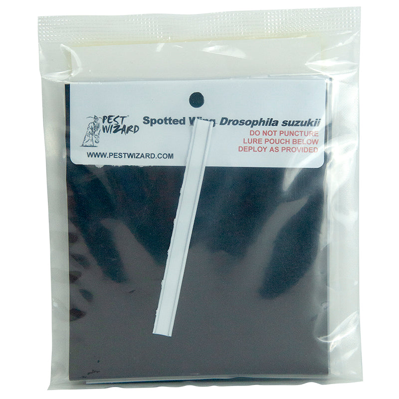 Pest Wizard Spotted Wing Drosophila Lures 2-Pack package back on a white background.