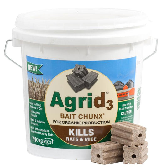 Agrid3 Mouse & Rat Bait Chunx (4 lb Pail) - Grow Organic Agrid3 Mouse & Rat Bait Chunx (4 lb Pail) Weed and Pest