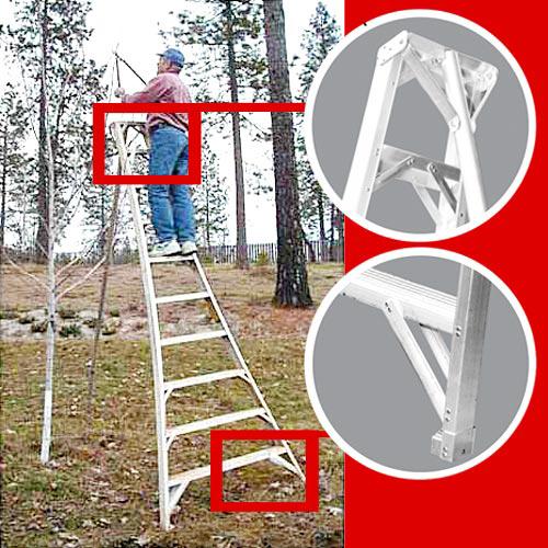 Aluminum Orchard Ladder (14') - Grow Organic Aluminum Orchard Ladder (14') Quality Tools
