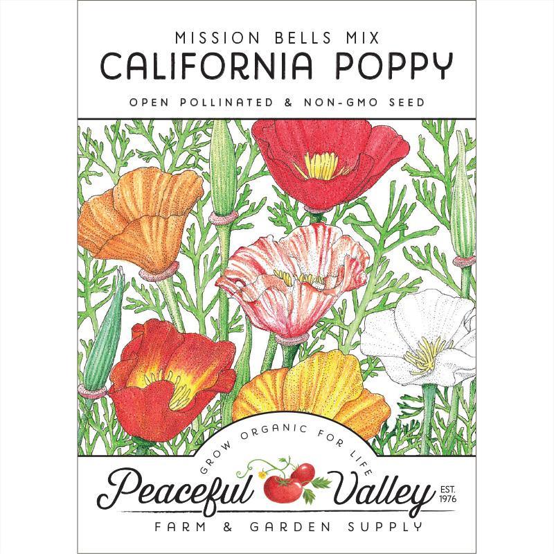 California Poppy, Mission Bells - Grow Organic California Poppy, Mission Bells Flower Seeds