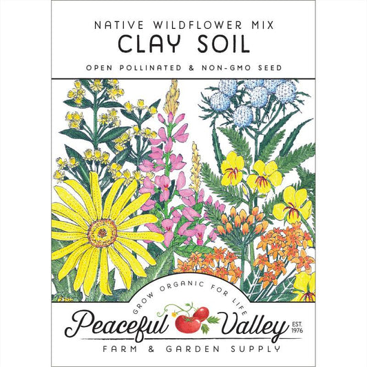 Clay Soil Loving Native Wildflower Mix (pack) - Grow Organic Clay Soil Loving Native Wildflower Mix (pack) Flower Seeds