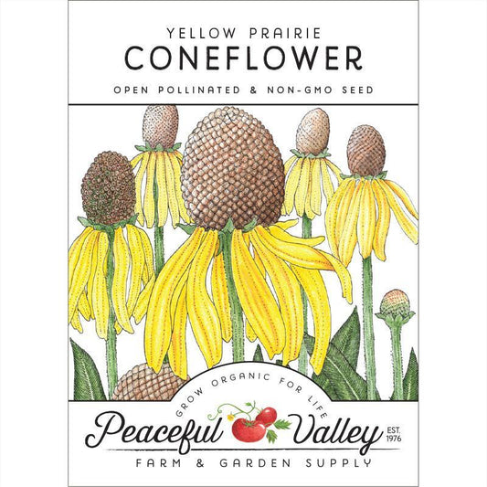 Coneflower, Yellow Prairie (pack) - Grow Organic Coneflower, Yellow Prairie (pack) Flower Seed & Bulbs