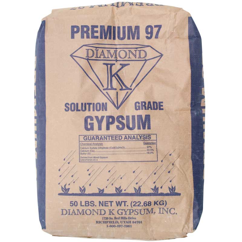 Diamond K Solution Grade Gypsum (50 Lb) - Grow Organic Diamond K Solution Grade Gypsum (50 lb) Fertilizer