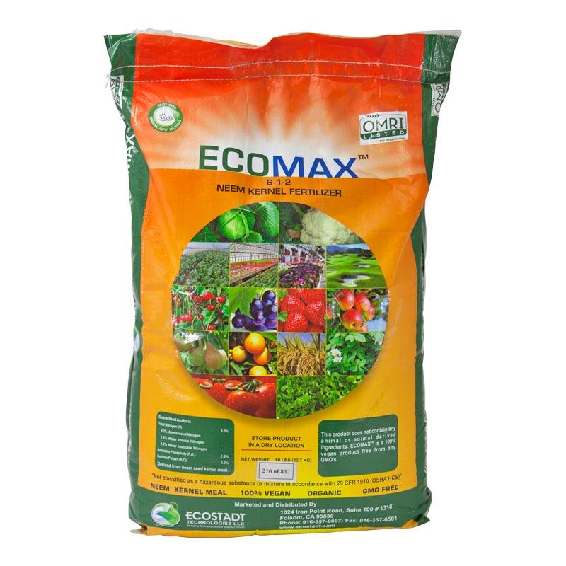 Ecomax Neem Seed Meal 6-1-2 Powder (50 lb) - Grow Organic Ecomax Neem Seed Meal 6-1-2 Powder (50 lb) Fertilizer