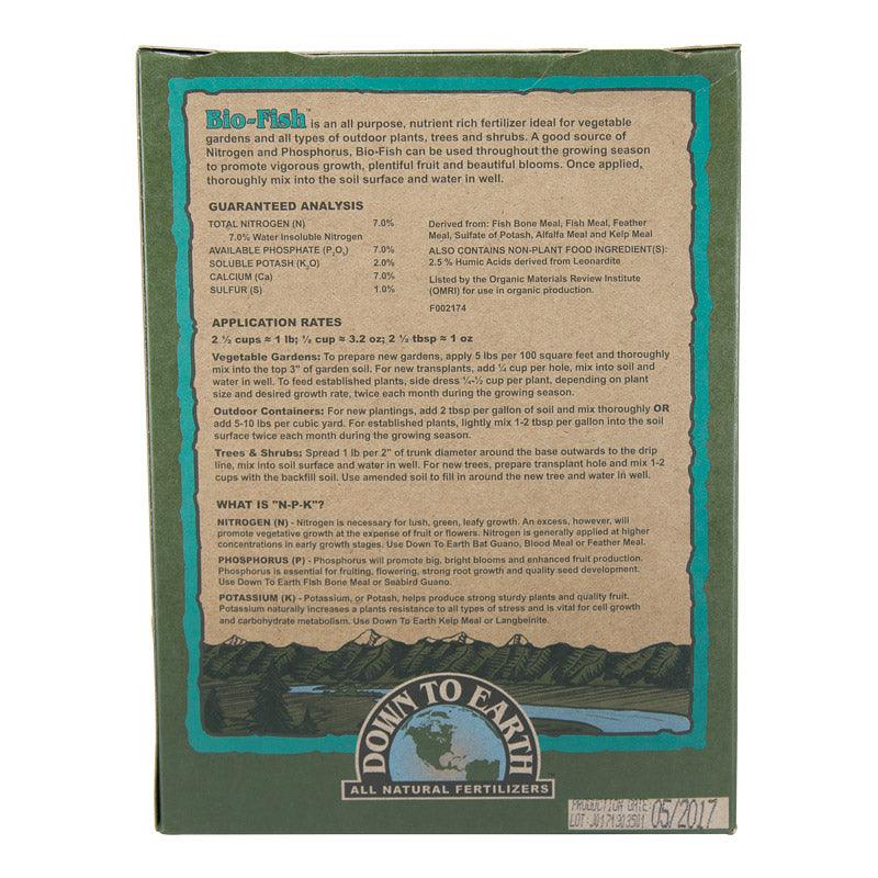 nutrient rich fertilizer Down To Earth Bio-Fish 7-7-2, 5 lb
