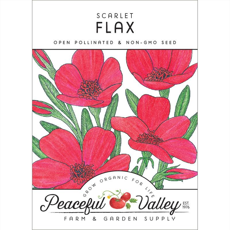 Flax, Scarlet (pack) - Grow Organic Flax, Scarlet (pack) Flower Seed & Bulbs