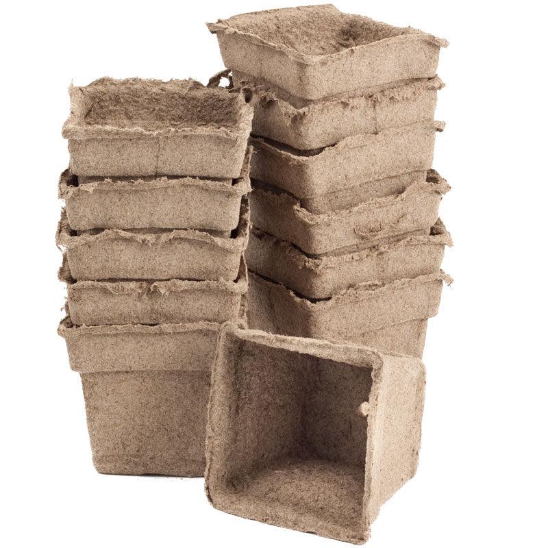 CowPots - 4" Square (Pack of 12) - Grow Organic CowPots - 4" Square (Pack of 12) Growing