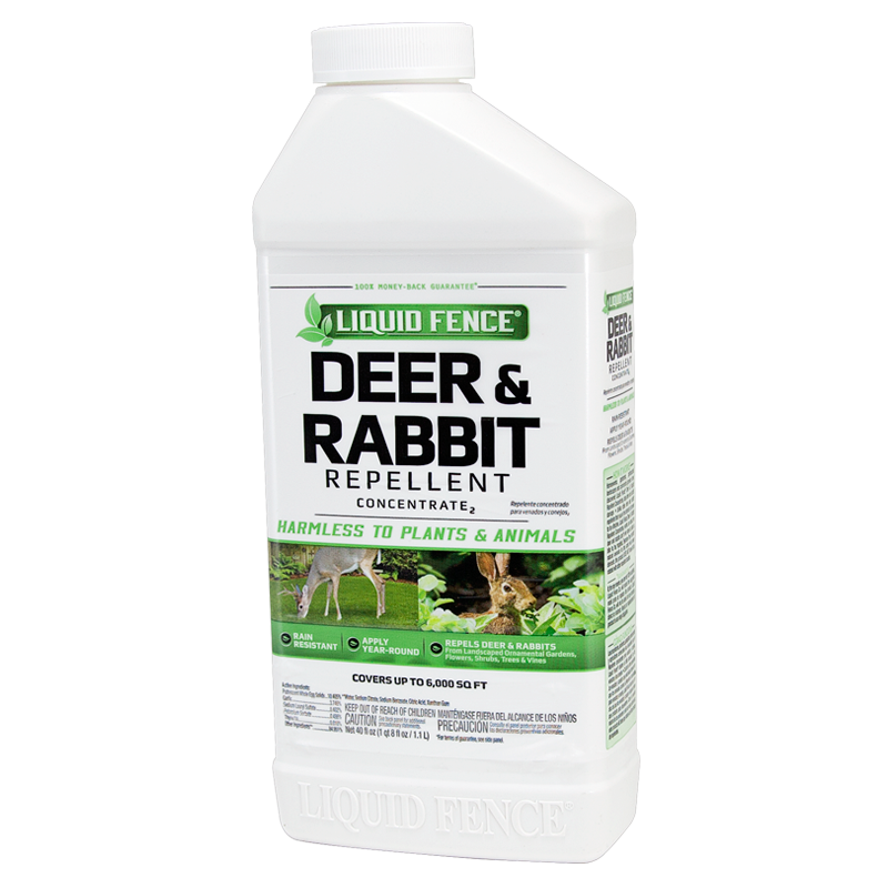  Liquid Fence - Deer & Rabbit Repellent, Concentrate (40 oz) Weed and Pest