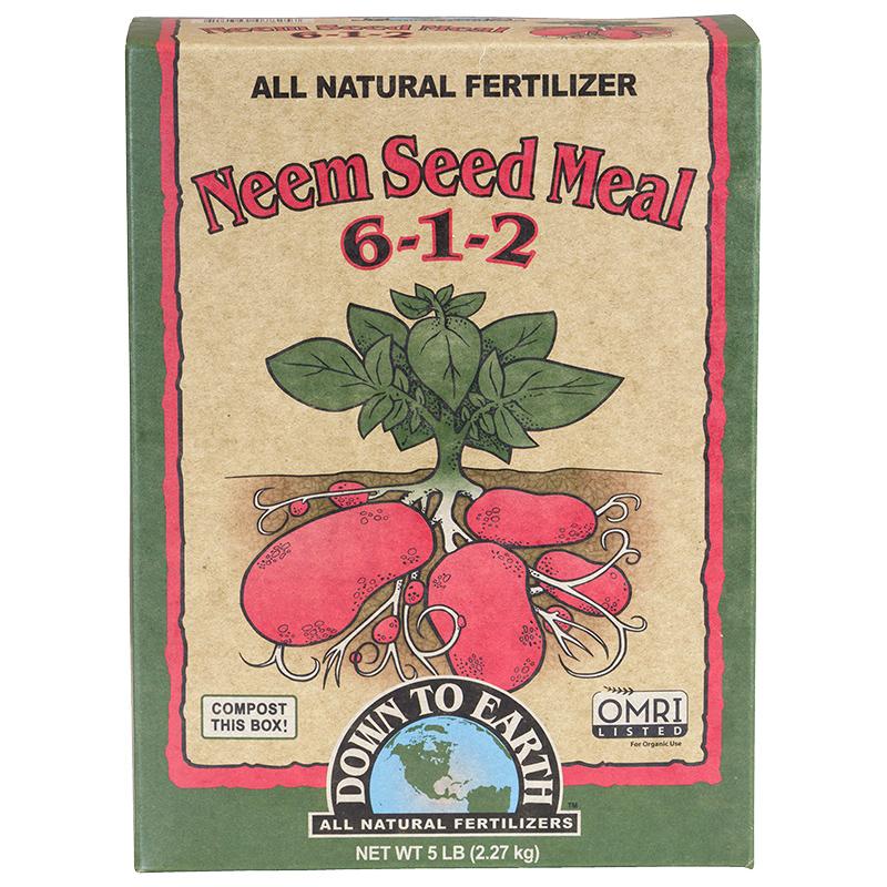Neem Seed Meal 6-1-2  (5 Lb Box) - Grow Organic Neem Seed Meal 6-1-2  (5 lb Box) Fertilizer