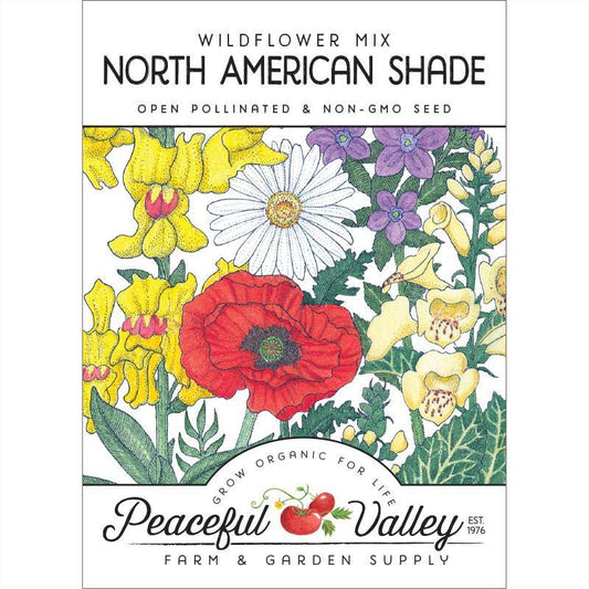 North American Shade Wildflower Mix (pack) - Grow Organic North American Shade Wildflower Mix (pack) Flower Seeds