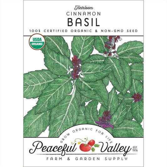 Organic Basil, Cinnamon (pack) - Grow Organic Organic Basil, Cinnamon (pack) Herb Seeds