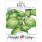 Organic Basil, Genovese (pack) - Grow Organic Organic Basil, Genovese (pack) Herb Seeds