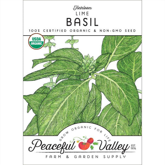 Organic Basil, Lime (pack) - Grow Organic Organic Basil, Lime (pack) Herb Seeds