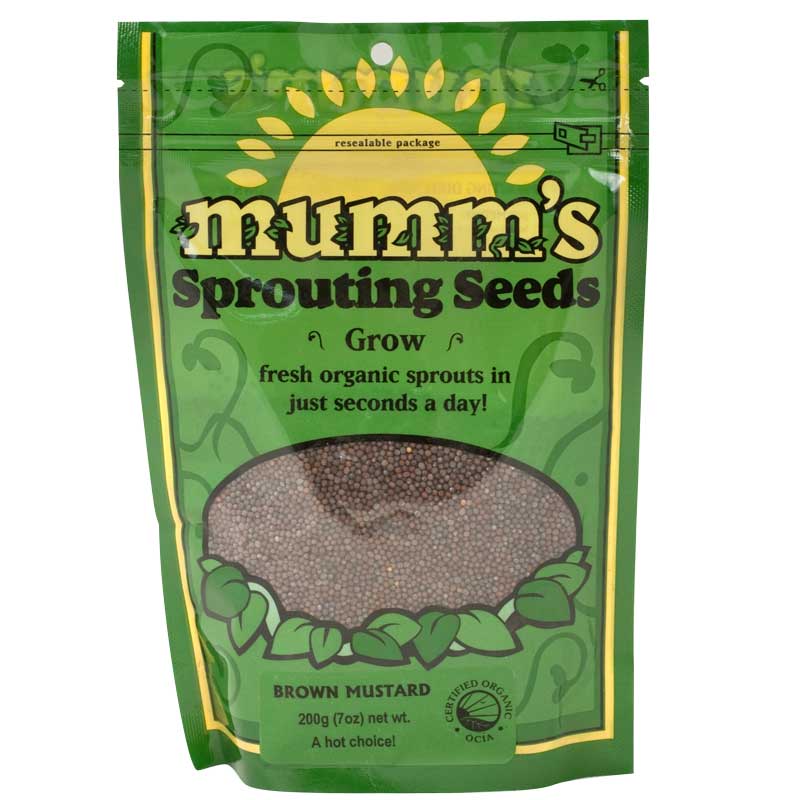 Organic Brown Mustard Sprouting Seeds (7 oz) - Grow Organic Organic Brown Mustard Sprouting Seeds (7 oz) Vegetable Seeds