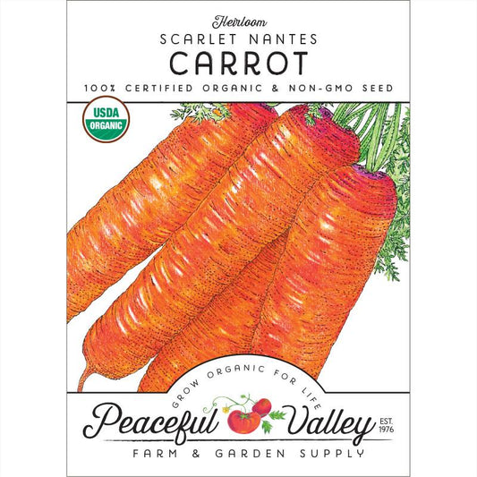 Scarlet Nantes Carrot Seeds (Organic) - Grow Organic Scarlet Nantes Carrot Seeds (Organic) Vegetable Seeds