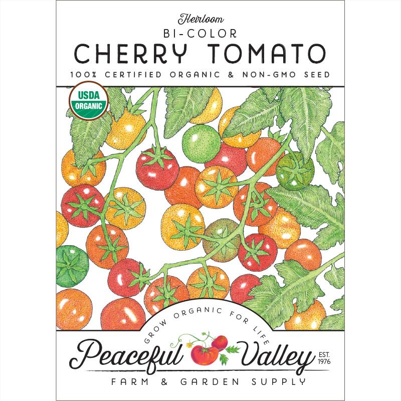 Bi-color Cherry Tomato Seeds (Organic) - Grow Organic Bi-color Cherry Tomato Seeds (Organic) Vegetable Seeds