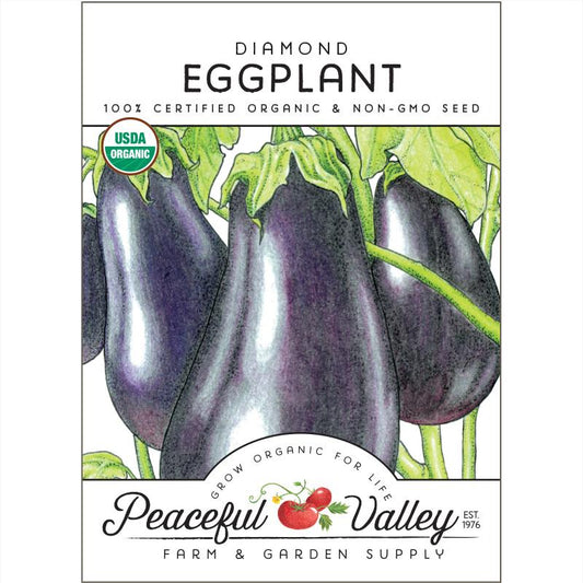 Organic Diamond Eggplant from $3.99 - Grow Organic Diamond Eggplant Seeds (Organic) Vegetable Seeds
