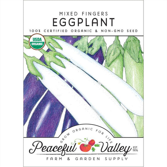 Mixed Fingers Eggplant Seeds (Organic) - Grow Organic Mixed Fingers Eggplant Seeds (Organic) Vegetable Seeds