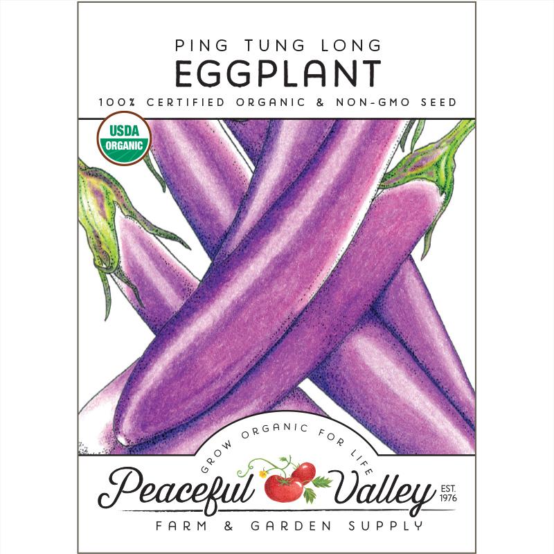 Organic Ping Tung Long Eggplant from $3.99 - Grow Organic Ping Tung Long Eggplant Seeds (Organic) Vegetable Seeds