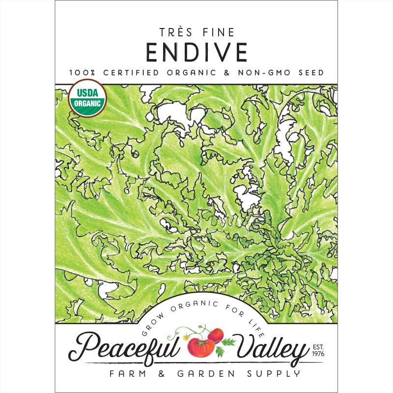 Endive Tres Fine Greens Seeds (Organic) - Grow Organic Endive Tres Fine Greens Seeds (Organic) Vegetable Seeds