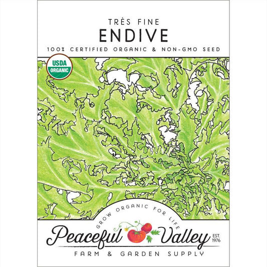 Endive Tres Fine Greens Seeds (Organic) - Grow Organic Endive Tres Fine Greens Seeds (Organic) Vegetable Seeds