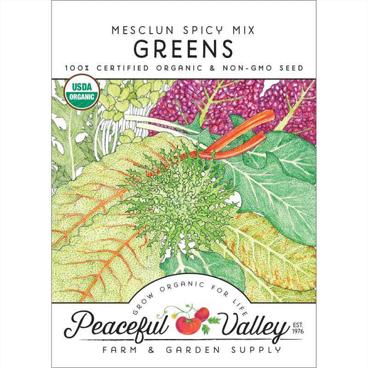 Mesclun Spicy Mix Greens Seeds (Organic) - Grow Organic Mesclun Spicy Mix Greens Seeds (Organic) Vegetable Seeds