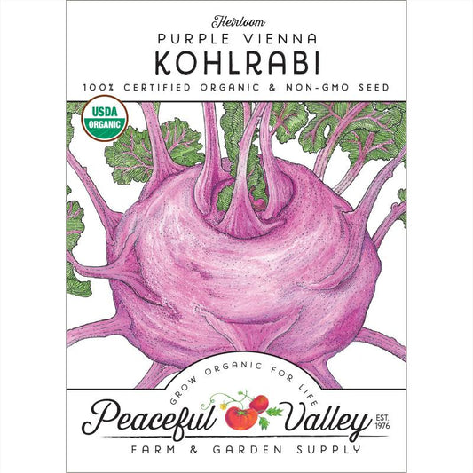 Purple Vienna Kohlrabi Seeds (Organic) - Grow Organic Purple Vienna Kohlrabi Seeds (Organic) Vegetable Seeds