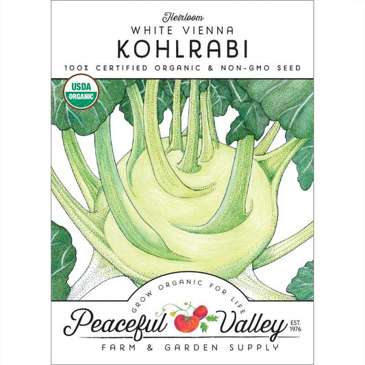 White Vienna Kohlrabi Seeds (Organic) - Grow Organic White Vienna Kohlrabi Seeds (Organic) Vegetable Seeds