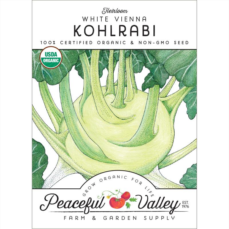 White Vienna Kohlrabi Seeds (Organic) - Grow Organic White Vienna Kohlrabi Seeds (Organic) Vegetable Seeds