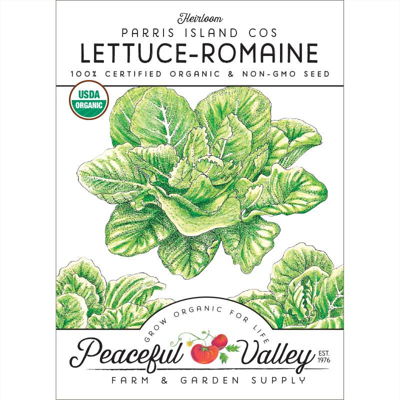 Parris Island Cos Lettuce Seeds (Organic) - Grow Organic Parris Island Cos Lettuce Seeds (Organic) Vegetable Seeds